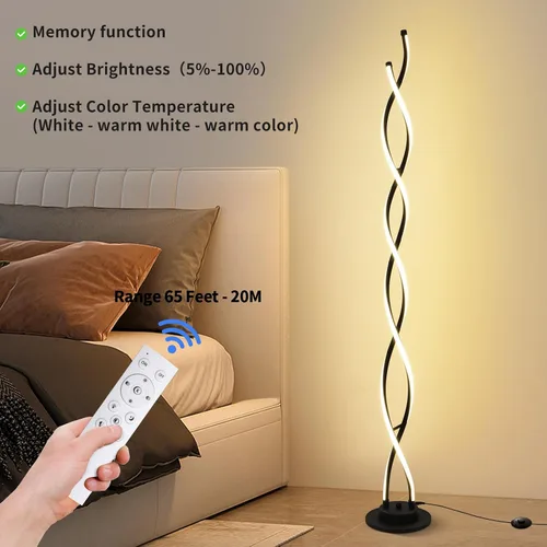 Vista 5 de Lámpara de pie, lámparas de pie LED modernas para sala de estar, 2500LM-40W, lámparas para sala de estar, lámpara de pie regulable con control