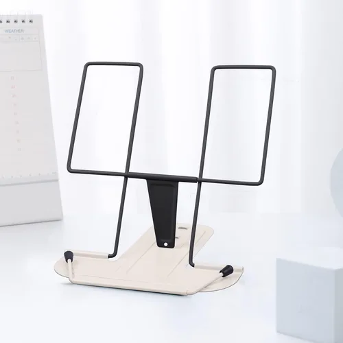 Vista 21 de MSDADA - Soporte de libros de metal para escritorio, soporte ajustable para lectura, soporte portátil para libros de cocina y documentos, soporte