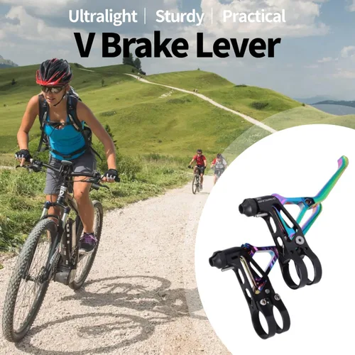 Vista 2 de Keenso Palancas de freno de bicicleta, aleación de aluminio ultraligera, palanca de freno deslizante de aceite, accesorio de ciclismo para bicicleta