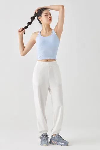 Vista 6 de sphinx cat - Camiseta corta de entrenamiento para mujer, camiseta sin mangas, acanalada, con espalda cruzada y brasier integrado
