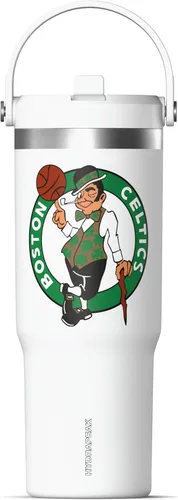 Vista 6 de Hydrapeak Boston Celtics Nomad - Botella de agua aislada de acero inoxidable a prueba de fugas con asa de agarre flexible y tapa de pajilla, edición