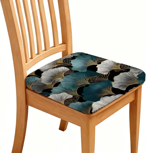 Vista 15 de Fundas de asiento para silla, impermeables, elásticas, estampadas, con lazos elásticos, extraíble, lavable, protector para sillas tapizadas de Negro
