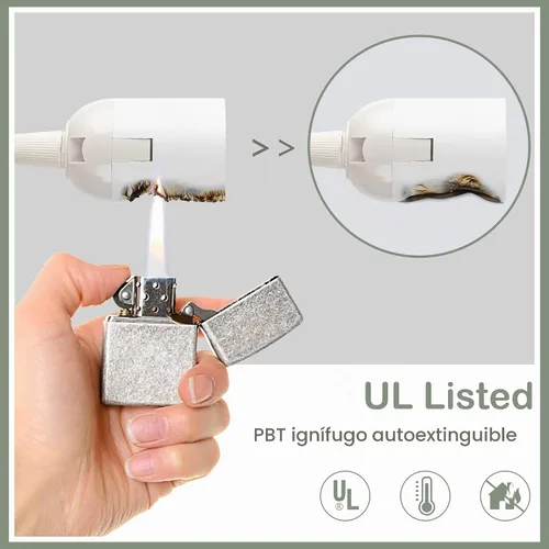 Vista 5 de JACKYLED Cable de extensión colgante para farol, UL 12 pies, E26 E27, interruptor de encendido/apagado, iluminación colgante para cocina