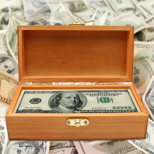 Vista 3 de Bandeja de moneda de madera con cerradura, bandeja de moneda de una fila, organizador de efectivo, caja de almacenamiento de dinero, organizador