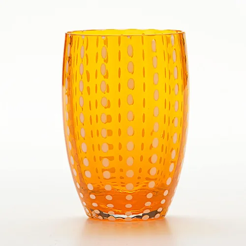 Vista 4 de Zafferano Perle - Vaso de cristal ámbar de 11 oz (juego de 2)