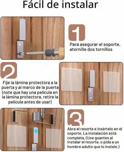 Vista 2 de Cierrapuertas automático de resorte, cierrapuertas para el hogar, puerta mosquitera, hogar, sin necesidad de quitar las bisagras de puerta