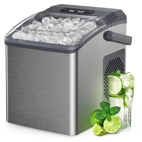 Vista 11 de Silonn Máquina de hielo de pepitas para encimera, máquina de hielo de pellets con función de autolimpieza, la máquina de hielo sónico produce 33