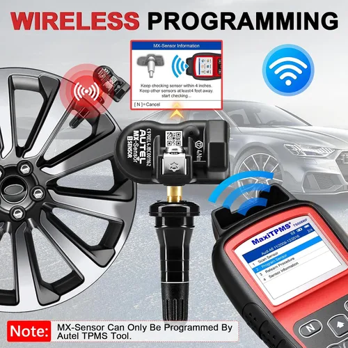 Vista 5 de Sensor TPMS Universal Autel 1 Sensor con Doble Frecuencia (315MHz + 433MHz), Sensor de Monitoreo de Presión de Neumáticos de Reemplazo para 99%