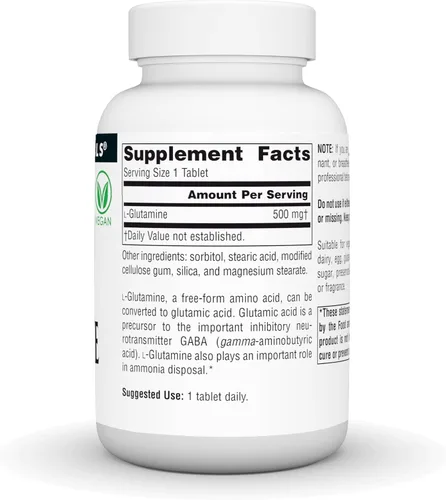 Vista 4 de Source Naturals L-glutamina, aminoácido de forma libre que apoya la energía metabólica*, 500mg - 100 tabletas