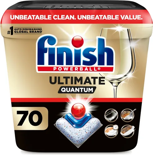 Vista 14 de Finish Ultimate Infinity Shine - Cápsulas para lavavajillas, detergente sin necesidad de pre-enjuague, elimina manchas quemadas, con Protector