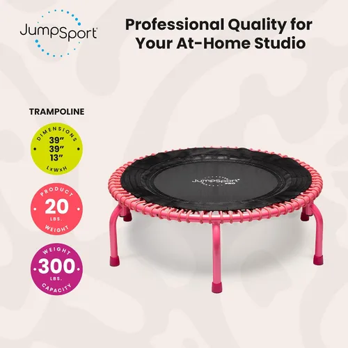Vista 3 de JumpSport 350 PRO 39 Inch Fitness Trampoline Indoor Rebounder Cardio Workout Equipment 300 lb Capacity