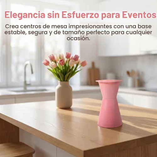 Vista 6 de LABRIMP 10 bases para ramo de flores de 5.46 pulgadas, soporte de flores de plástico para centros de mesa de boda, decoración de eventos