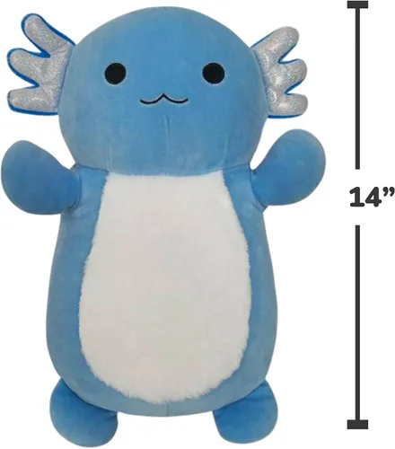 Vista 4 de Squishmallows Original HugMees - Axolote degradado azul de 14 pulgadas - Peluche oficial de Jazwares grande y ultrasuave