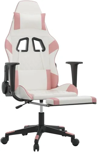 Vista 6 de Silla de juegos con reposapiés, silla de oficina, silla de computadora, silla de respaldo alto, silla ajustable, silla de Internet Café