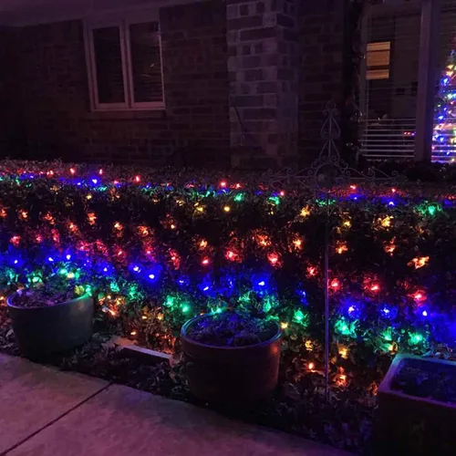 Vista 6 de Dazzle Bright - Red de luces de Navidad, 360 luces LED, 12 pies x 5 pies, cable verde impermeable, luces de malla conectables con 8 modos, Varios