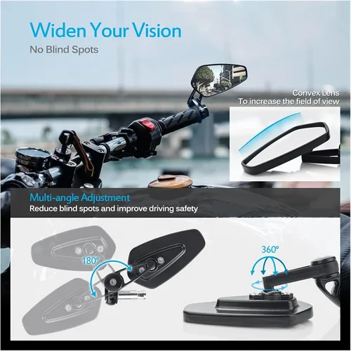 Vista 4 de Accesorios Motocicleta BAR END MIROIR para Yamaha R1 2003 Jog RR Blaster TTR 250 R6 2017 Road Star YZF600R FZ25 R1 2004 Moto Accesorios