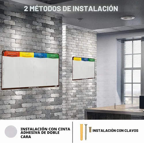 Vista 9 de Kit de tablero magnético Kanban de 3 columnas – Tablero + 47 tarjetas magnéticas Flex Dry Erase Scrum & Project Planning Whiteboard