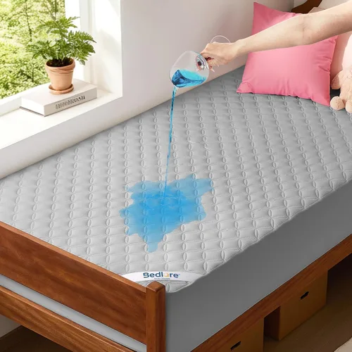 Vista 16 de BEDLORE Protector de colchón impermeable, sin ruido, tamaño individual, con bolsillo profundo ajustado de hasta 6 a 15 pulgadas, suave