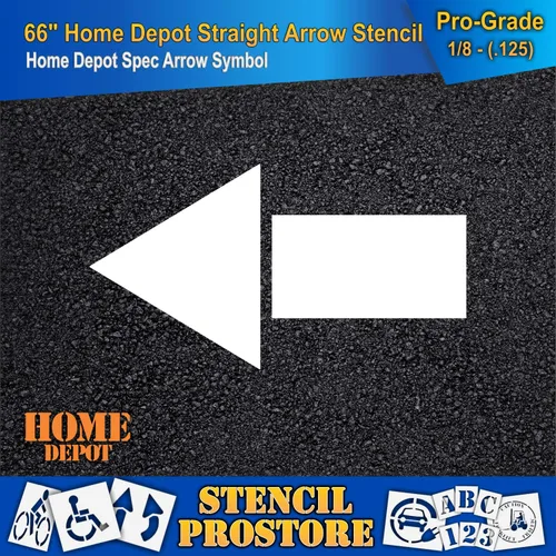 Vista 3 de Home Depot - Plantillas de flecha recta de 66 pulgadas, 66 x 36 x 1/8 pulgadas, grado profesional