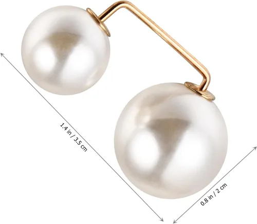 Vista 6 de COHEALI 6 broches de imitación – Alfileres de seguridad antiexposición para mujer – Apretador de cintura para pantalones y faldas – Clips de Blanco