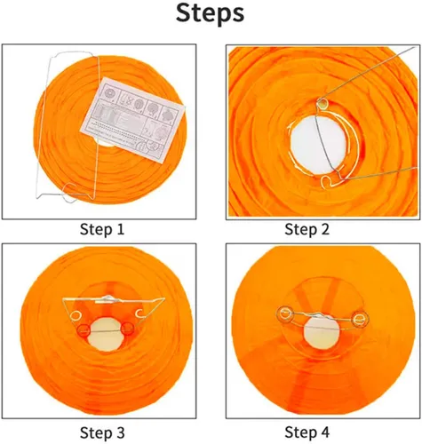 Vista 3 de 10 faroles de papel de calabaza de Halloween, farol Jack O Lantern de papel colgante de calabaza para fiestas de Halloween, decoración de jardín, 12