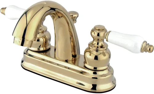 Vista 7 de Kingston Brass KB5613PL Restoration Grifo de baño centerset de 4 pulgadas, latón antiguo