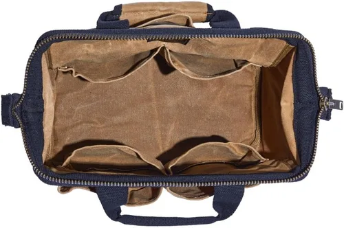 Vista 5 de Readywares Bolsa de herramientas, bolsa de lona encerada resistente para equipo, herramientas, suministros y equipamiento (30 cm, marrón)