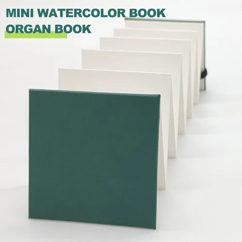 Vista 2 de caichuxiye Mini cuaderno de bocetos de acuarela, papel de acuarela para artistas, diseño de órgano, libro de pintura académica plegable, cuadernos
