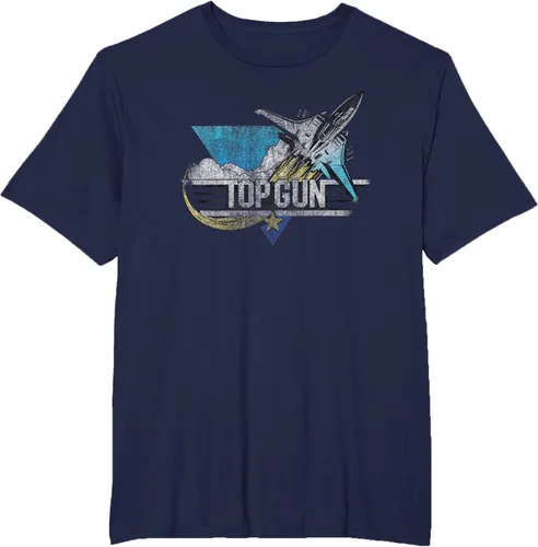 Vista 18 de Top Gun Illustrated F-14 Triangle Art Camiseta, Azul / Patchwork, S Azul Marino