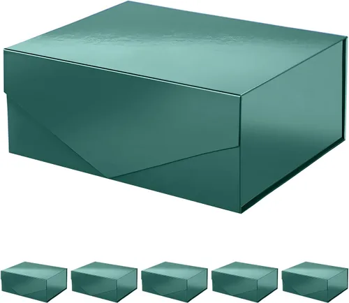 Vista 33 de PACKHOME Caja de regalo grande con tapa de 13.5 x 9 x 4.1 pulgadas, resistente caja de regalo plegable con cierre magnético