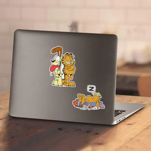 Vista 5 de Popfunk Camiseta y calcomanías clásicas de Garfield Paws Jaws Parody
