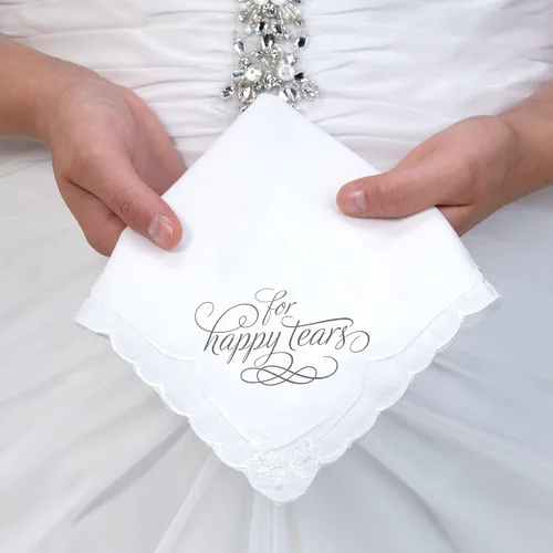 Vista 4 de Lillian Rosepañuelo de 7 pulgadas para papá, Genérico, 12", Blanco