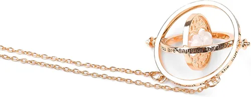 Vista 2 de Beita Hermiones - Collar de aleación con colgante de reloj de arena giratorio para mujer y niña color dorado Zinc No es una piedra preciosa