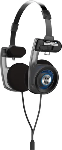 Vista 2 de Koss Porta Pro Utility - Auriculares intraurales, cable intercambiable gris sigiloso Sistema de cable desmontable, diseño plegable