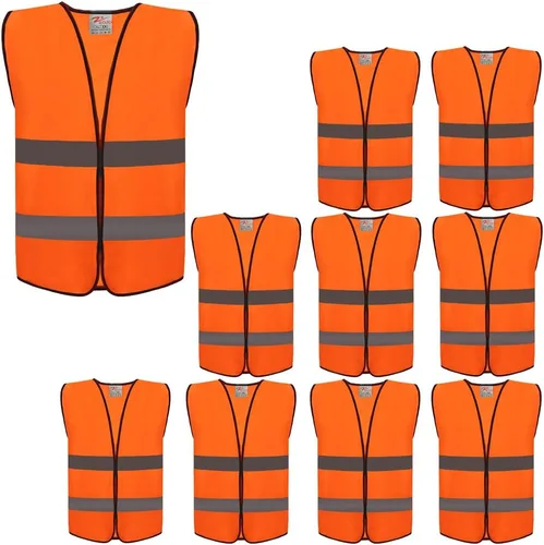 Vista 7 de zojo Kids High Visibility Reflective Safety Vest 10 Pack Bulk Kids-l-amarillo neón