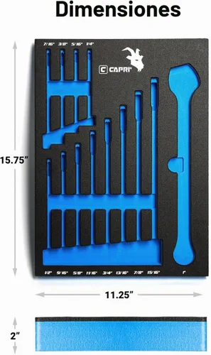 Vista 2 de Capri Tools Llaves combinadas de bandeja de mecánico, SAE