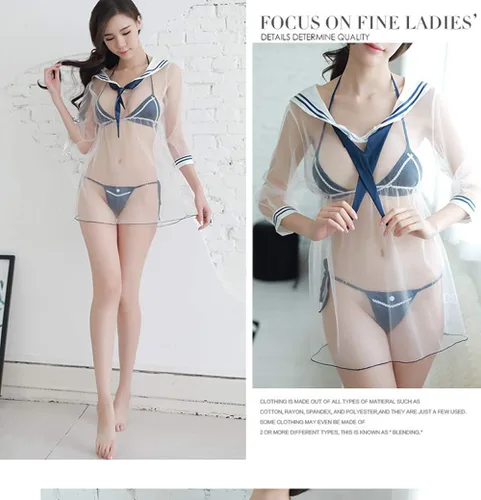 Vista 5 de Sinmiuanime - Lencería sexy para mujer, diseño de marinero, estilo Lolita