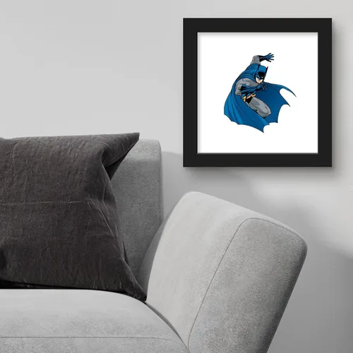 Vista 3 de Trends International Gallery Pops DC Comics Batman - Póster de pared de cruzado con capa, 12 x 12 pulgadas, versión enmarcada en negro