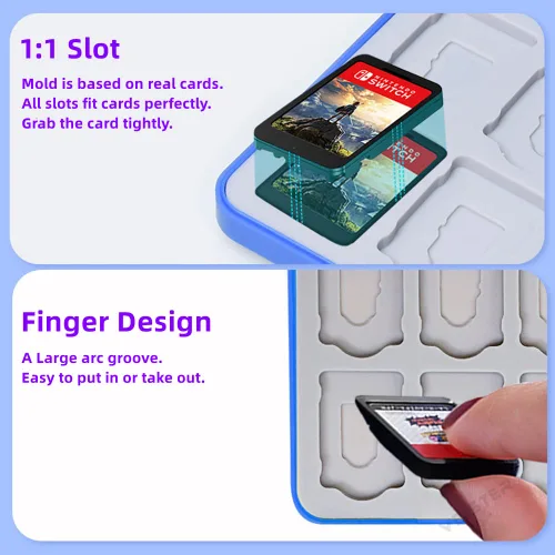 Vista 3 de 24-Slot Switch Game Card Case Compatible with Nintendo Switch Games or SD Cards, Switch Game Card Storage Holder Suitable for Switch, Lite & OLED