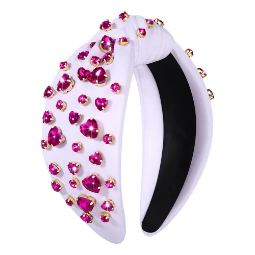 Vista 18 de mokkia Diademas de corazón para el día de San Valentín para mujer, accesorios para el día de San Valentín, diadema anudada con corazón con cuentas