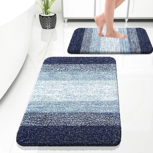 Vista 43 de OLANLY - Juego de tapetes para baño de 2 piezas, de microfibra, suaves y absorbentes, antideslizantes, lavables a máquina y para secadora, felpudos
