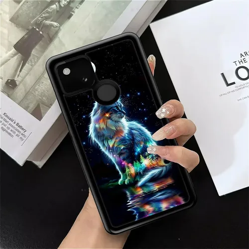 Vista 1160 de Compatible con Google Pixel 4A 5G Mobile Case Creative Acrylic Panel trasero Silicona Protección Grip especialmente diseñado para Google Pixel 4A 5G