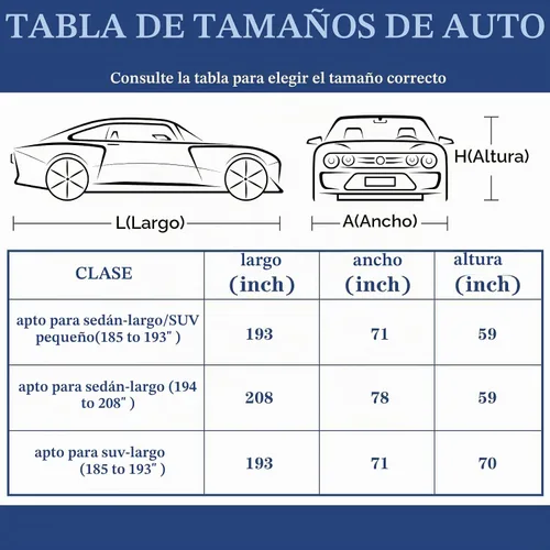 Vista 3 de Riakrum Funda completa impermeable para todo tipo de clima, para automóviles, resistente al viento, a la lluvia, protección UV, resistente a