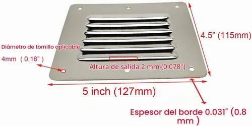 Vista 2 de Cubierta de rejilla de ventilación de cabina de barco, rejilla de ventilación de 4-1/2 x 5 pulgadas, cubierta de panel de ventilación de aire