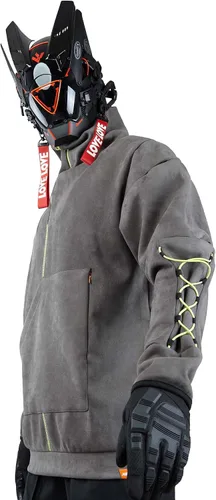 Vista 2 de Niepce Inc Sudadera Cyberpunk con media cremallera para hombre