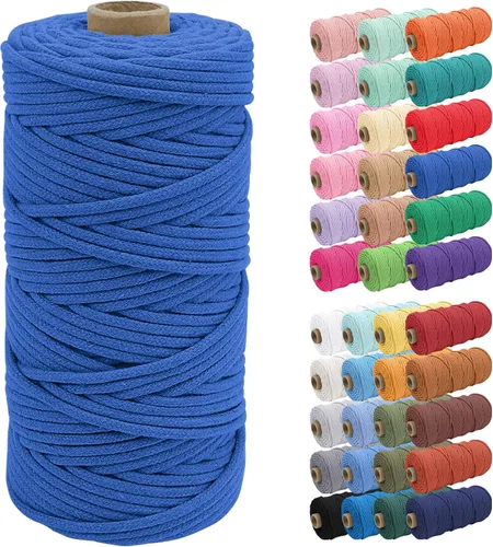 Vista 20 de JeogYong Cuerda de macramé de 0.157 in x 109 yardas, cuerda trenzada de algodón natural, cuerda de macramé para bolsas de ganchillo, colgar