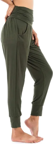 Vista 3 de LOFBAZ Pantalones deportivos de yoga con bolsillos pantalones de entrenamiento pantalones de harén para descansar