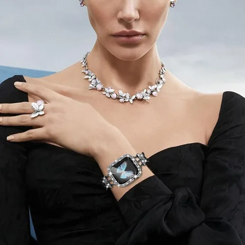 Vista 6 de Correa Bling y Funda WINGLE para Apple Watch para Mujeres 40mm SE 3/2/1 Series 6 5 4, Correa de Brazalete de Metal con Diamantes de Imitación