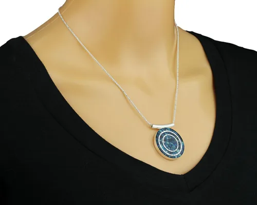 Vista 6 de Stera Jewelry - Pendientes de plata de ley 925 con revestimiento esmaltado, color azul
