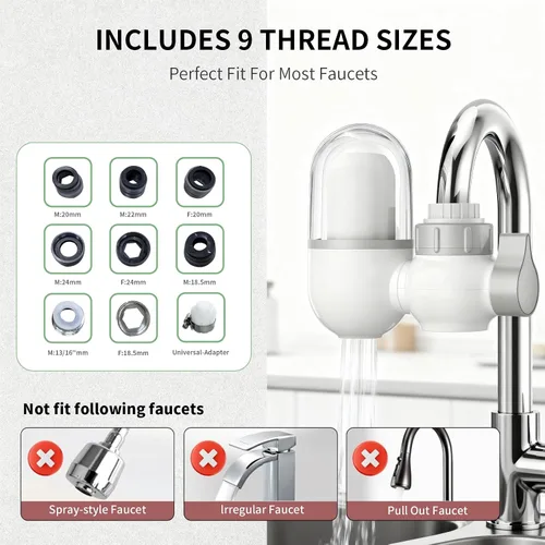 Vista 2 de Fregaderos-Montado grifo filtro eficientewaterpurificationsystemeffectivelyremovesunpleasantchlorineodorand impurezas, apto para cocina de 15/16